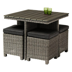 KETTLER Palma Cube Table & Chairs Set Whitewash